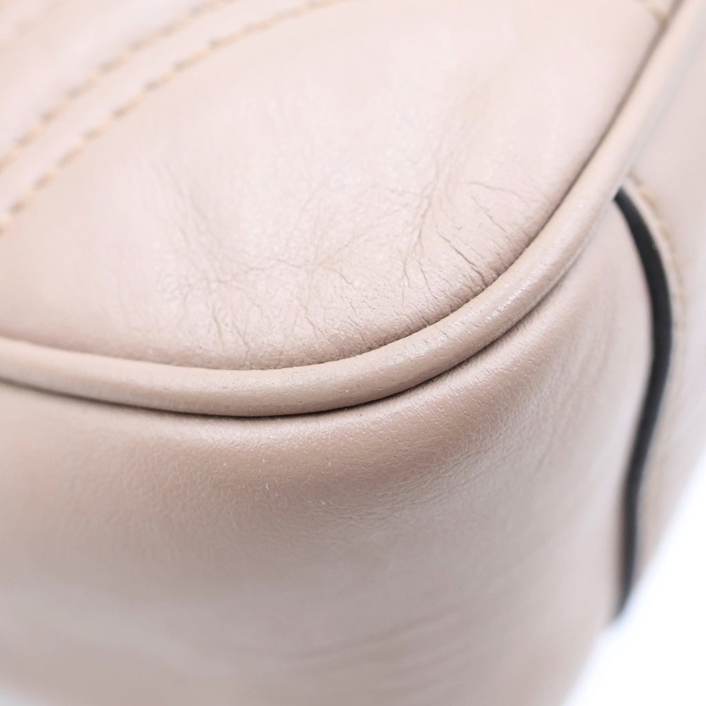 GUCCI(グッチ) GGマーモント ハートステッチ ショルダーバッグ ピンク レザー 443497