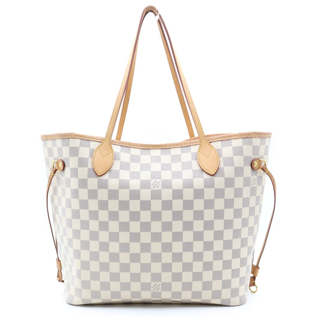 LOUIS VUITTON(ルイヴィトン) ダミエ・アズール ネヴァーフル MM トートバッグ ハンドバッグ アイボリー レザー×PVC N40603 ゴールド金具