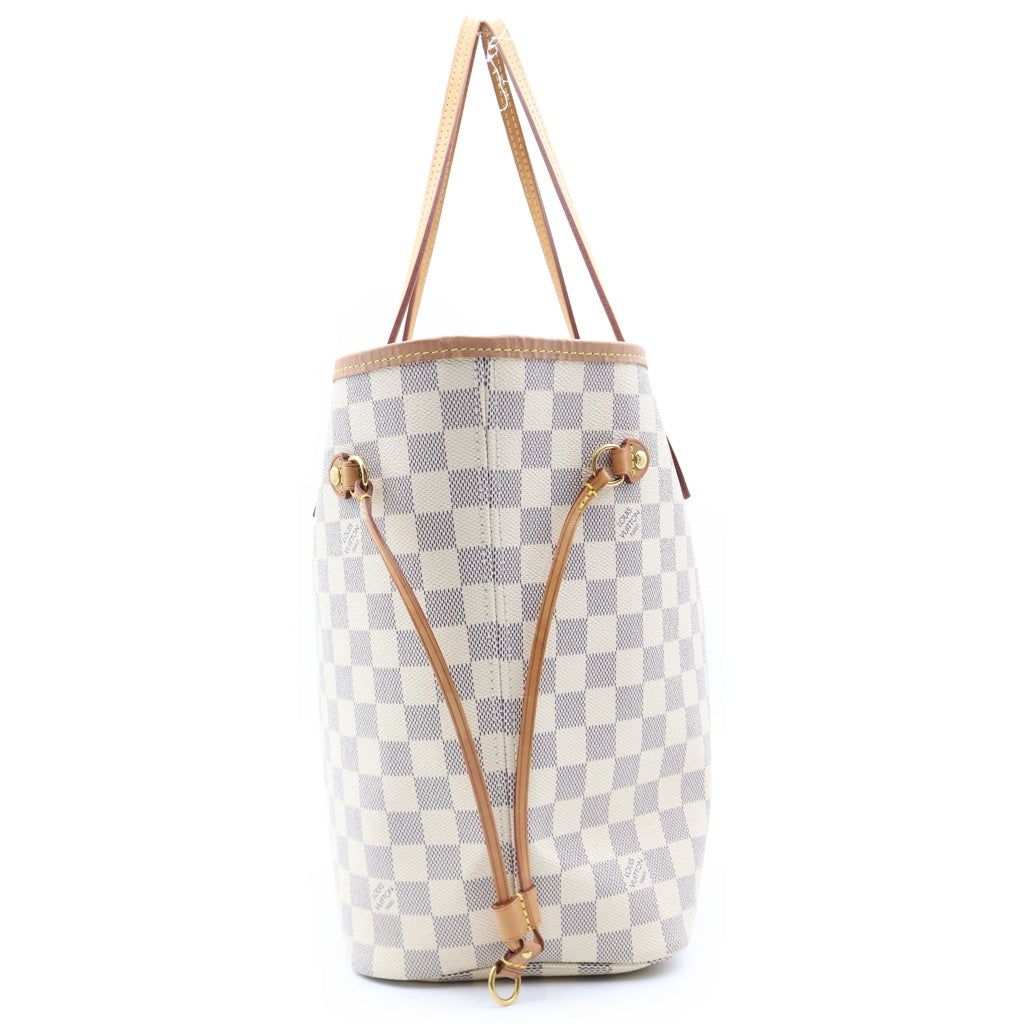 LOUIS VUITTON(ルイヴィトン) ダミエ・アズール ネヴァーフル MM トートバッグ ハンドバッグ アイボリー レザー×PVC N40603 ゴールド金具
