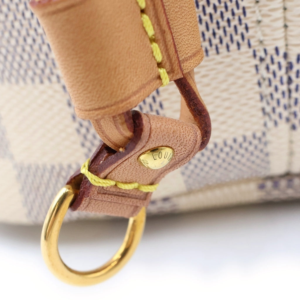 LOUIS VUITTON(ルイヴィトン) ダミエ・アズール ネヴァーフル MM トートバッグ ハンドバッグ アイボリー レザー×PVC N40603 ゴールド金具