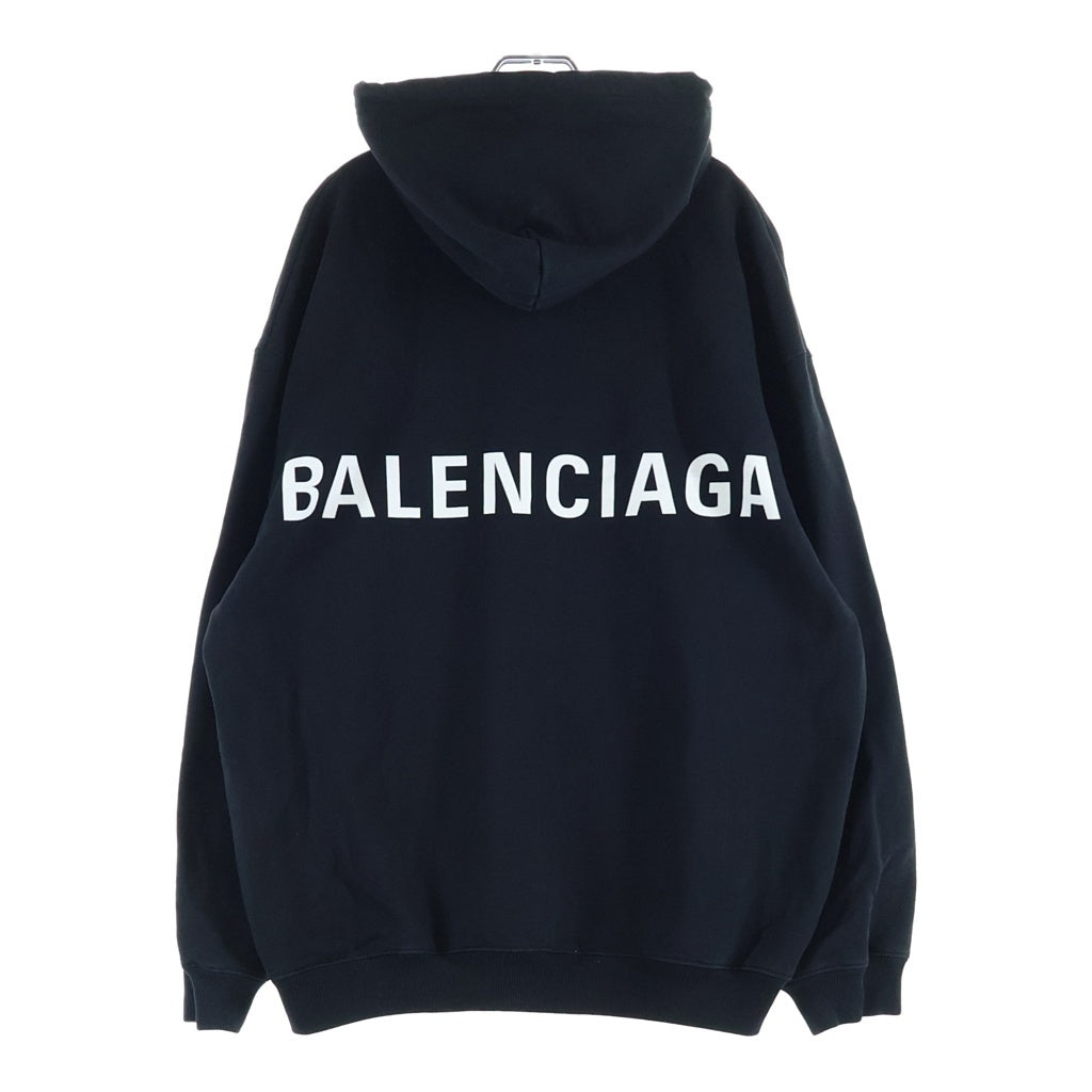 BALENCIAGA(バレンシアガ) バック ロゴ パーカー フーディ コットン ブラック