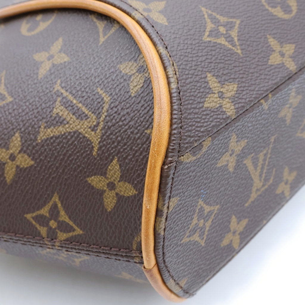 LOUIS VUITTON(ルイヴィトン) モノグラム エリプスPM ハンドバッグ ブラウン レザー×PVC M51127 ゴールド金具 レディース