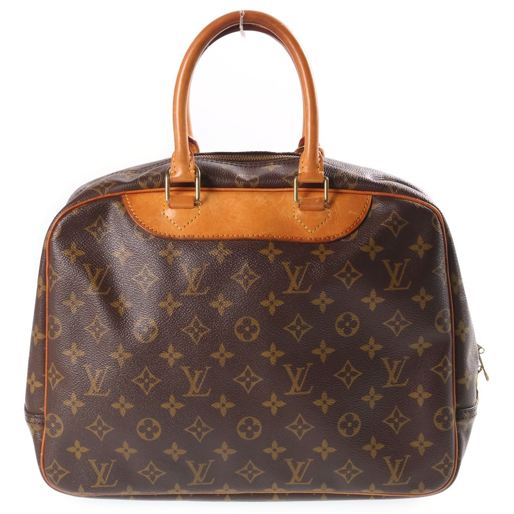 LOUIS VUITTON(ルイヴィトン) モノグラム ドーヴィル ハンドバッグ ブラウン レザー×PVC M47270 ゴールド金具 レディース