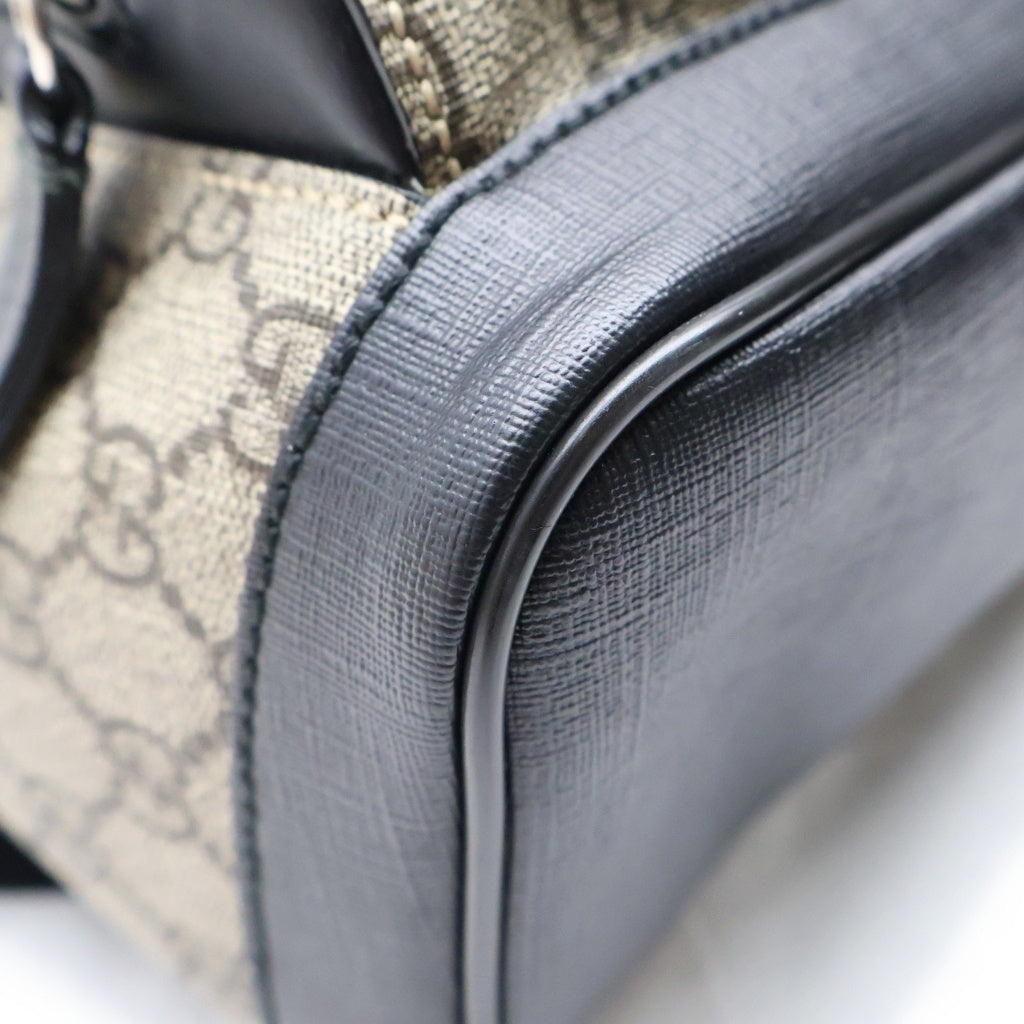 GUCCI(グッチ) GGスプリーム バックパック リュックサック ブラック×ベージュ レザー×PVC 429020 ブラック金具 レディース