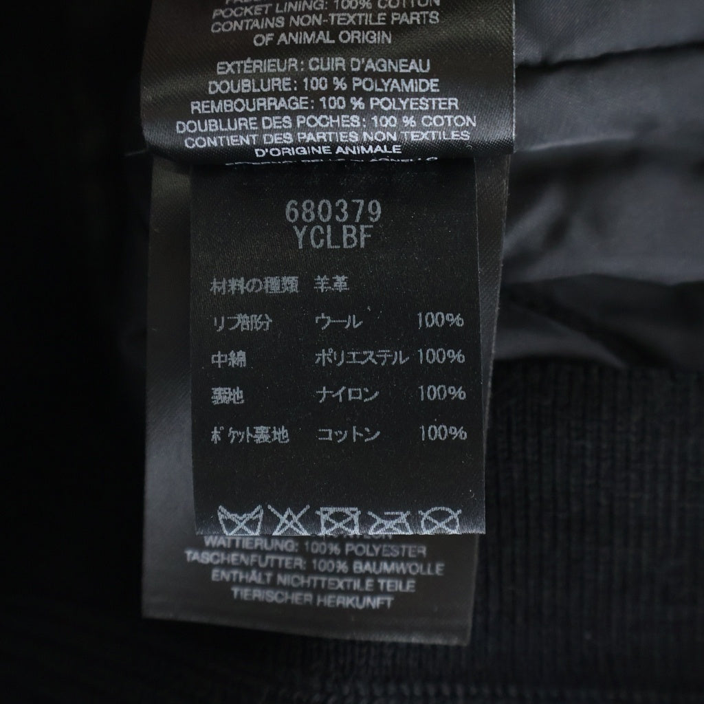 SAINT LAURENT PARIS(サンローランパリ) ×ショット ラムスキン ジップアップボンバージャケット レザージャケット ブラック 680379