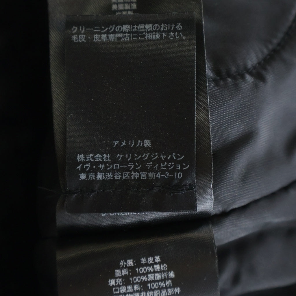 SAINT LAURENT PARIS(サンローランパリ) ×ショット ラムスキン ジップアップボンバージャケット レザージャケット ブラック 680379