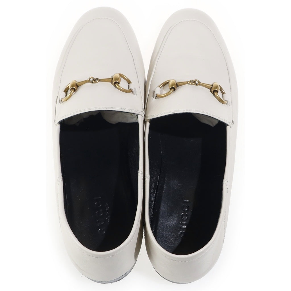 GUCCI(グッチ) BRIXTON ブリクストン レザー ホースビット ローファー シューズ ホワイト 414998 レディース