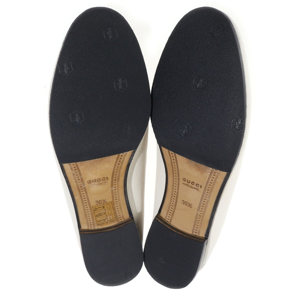 GUCCI(グッチ) BRIXTON ブリクストン レザー ホースビット ローファー シューズ ホワイト 414998 レディース