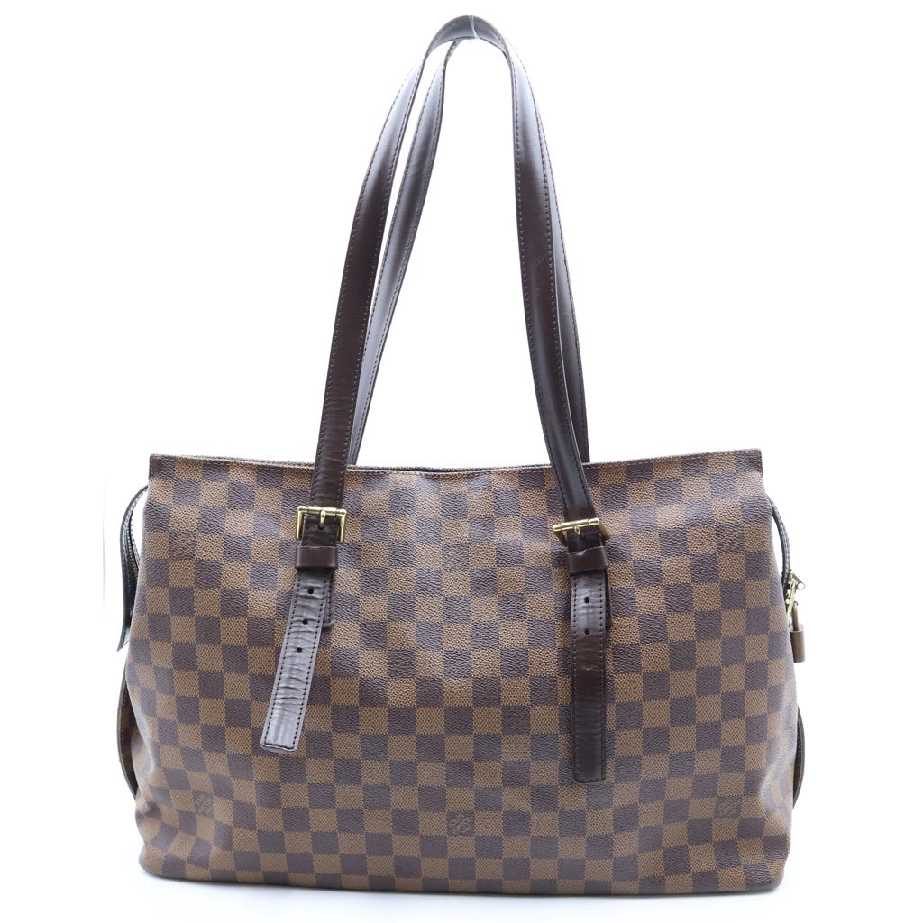 LOUIS VUITTON(ルイヴィトン) ダミエ チェルシー ハンドバッグ トートバッグ ブラウン レザー×PVC N51119 ゴールド金具 レディース