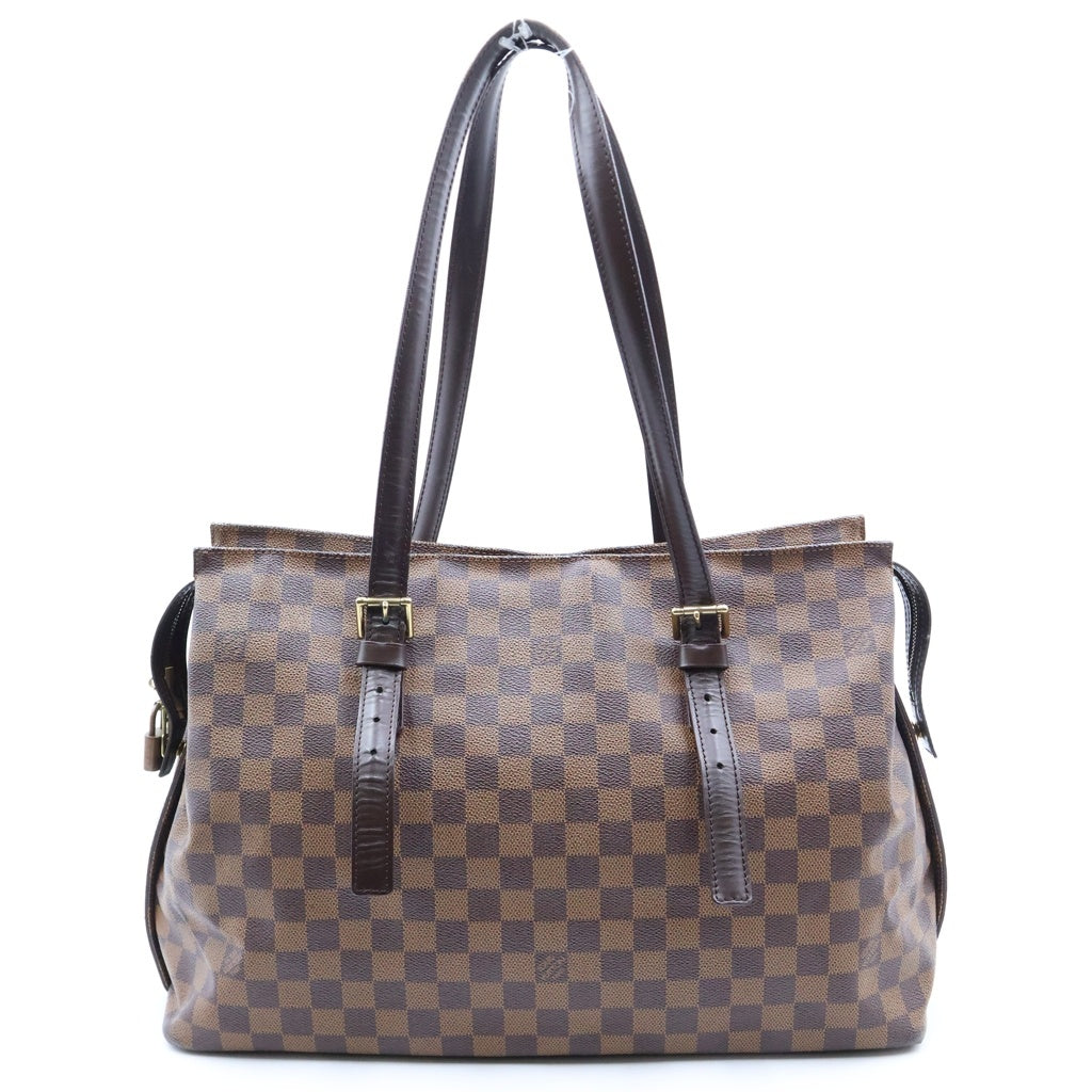 LOUIS VUITTON(ルイヴィトン) ダミエ チェルシー ハンドバッグ トートバッグ ブラウン レザー×PVC N51119 ゴールド金具 レディース