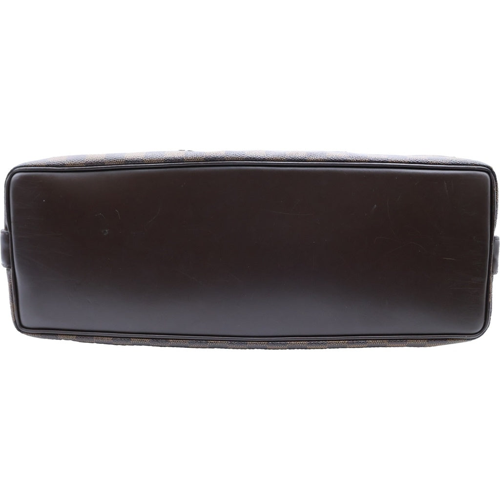 LOUIS VUITTON(ルイヴィトン) ダミエ チェルシー ハンドバッグ トートバッグ ブラウン レザー×PVC N51119 ゴールド金具 レディース
