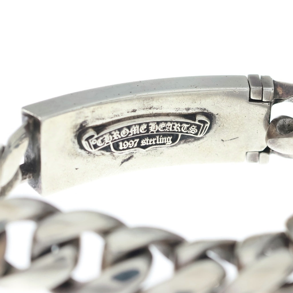 CHROME HEARTS(クロムハーツ) ID FLORAL CRS 1D フローラルクロスIDクラシックリンク 1ダイヤ ブレスレット 11LINK シルバー