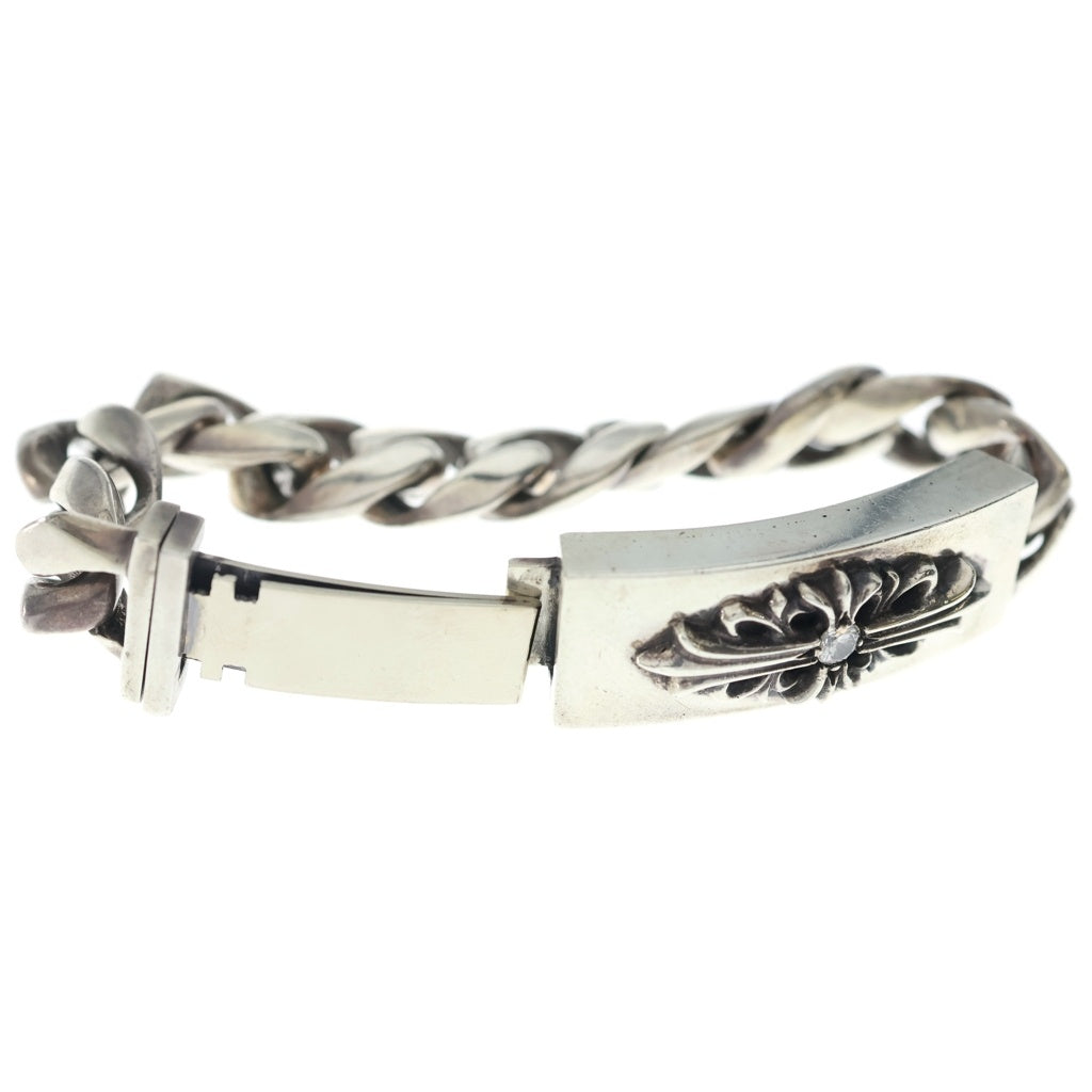 CHROME HEARTS(クロムハーツ) ID FLORAL CRS 1D フローラルクロスIDクラシックリンク 1ダイヤ ブレスレット 11LINK シルバー