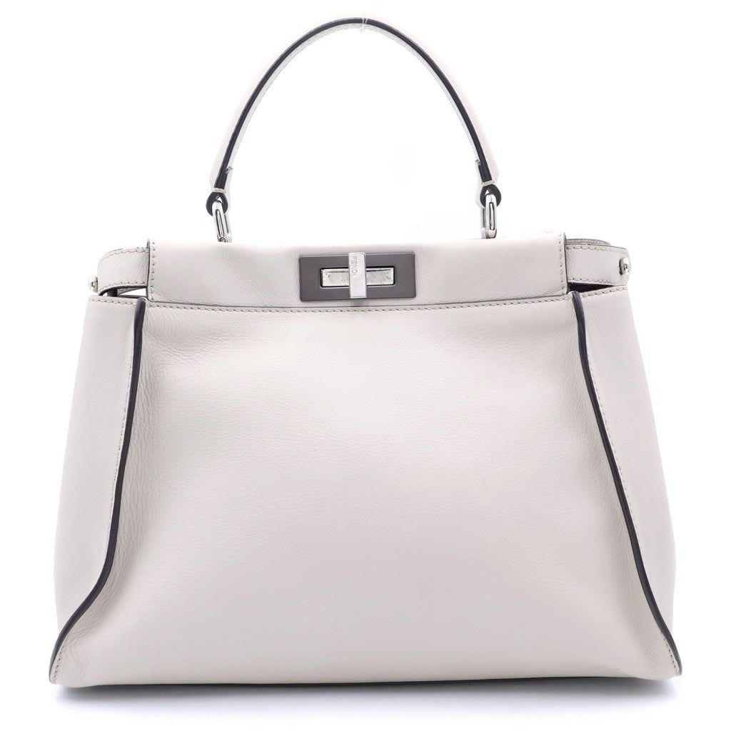 FENDI(フェンディ) ピーカブー セレリア ミディアム ハンドバッグ ローズピンク レザー 8BN290 シルバー金具 レディース