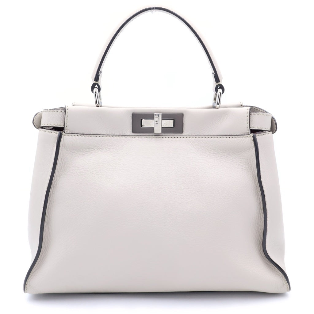 FENDI(フェンディ) ピーカブー セレリア ミディアム ハンドバッグ ローズピンク レザー 8BN290 シルバー金具 レディース