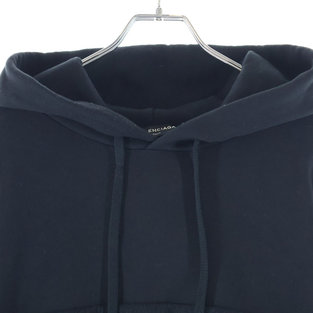 BALENCIAGA(バレンシアガ) 17SS Feel Fine カットオフ プルオーバーパーカー フーディー ブラック 509508 TYK47