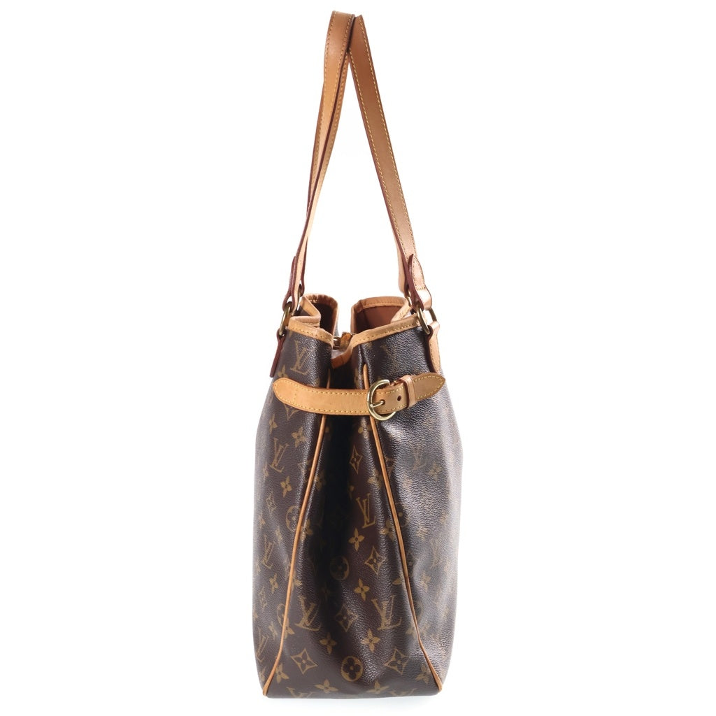 LOUIS VUITTON(ルイヴィトン) モノグラム バティニョールヴェルティカル トートバッグ ハンドバッグ ブラウン レザー×PVC M51153 ゴールド金具 レディース