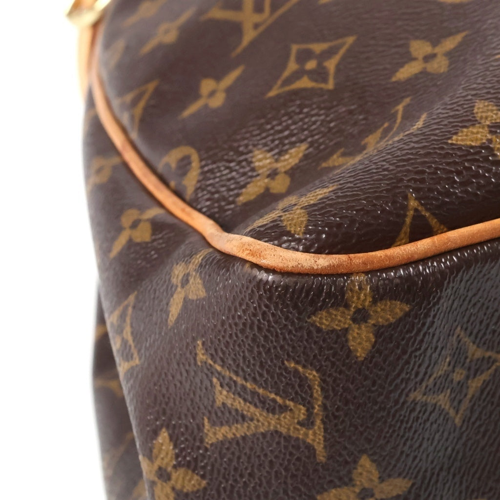 LOUIS VUITTON(ルイヴィトン) モノグラム バティニョールヴェルティカル トートバッグ ハンドバッグ ブラウン レザー×PVC M51153 ゴールド金具 レディース