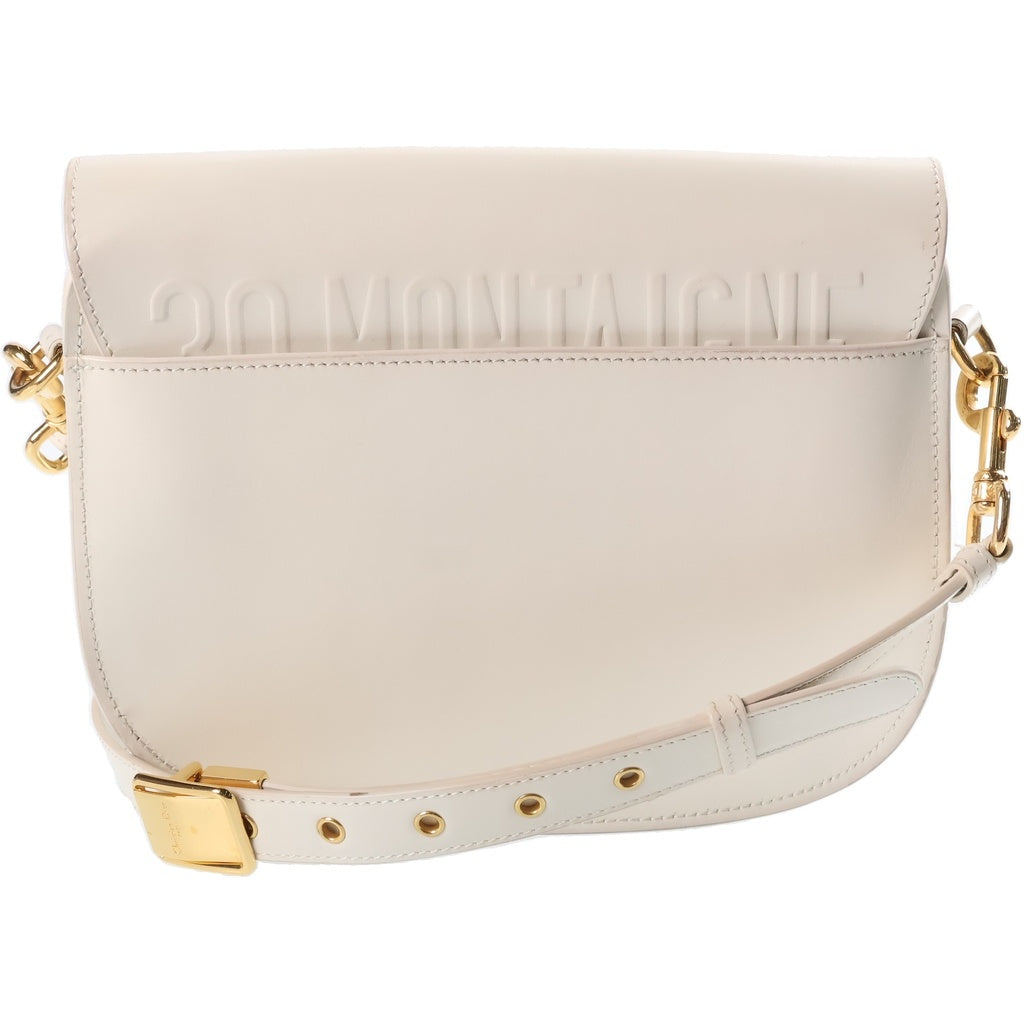 Christian Dior(クリスチャンディオール) ボビー ミディアム ショルダーバッグ ホワイト レザー ゴールド金具 レディース