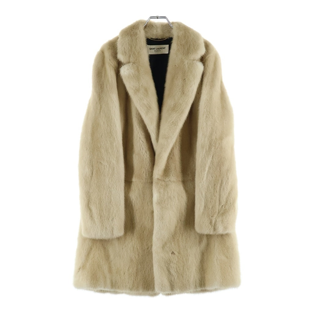 SAINT LAURENT PARIS(サンローランパリ) ミンクファー チェスターコート ベージュ 498305 レディース