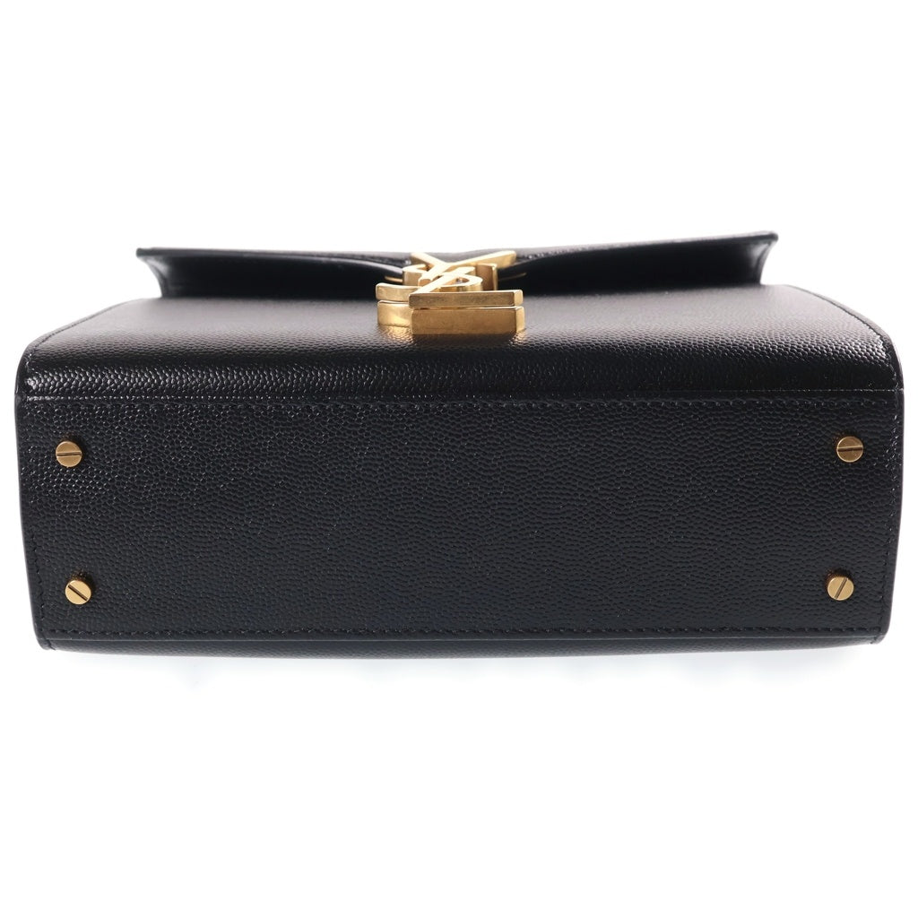 SAINT LAURENT PARIS(サンローランパリ) カサンドラ 2WAYハンドルバッグ ミニ ショルダーバッグ ブラック レザー 578000 ゴールド金具 レディース