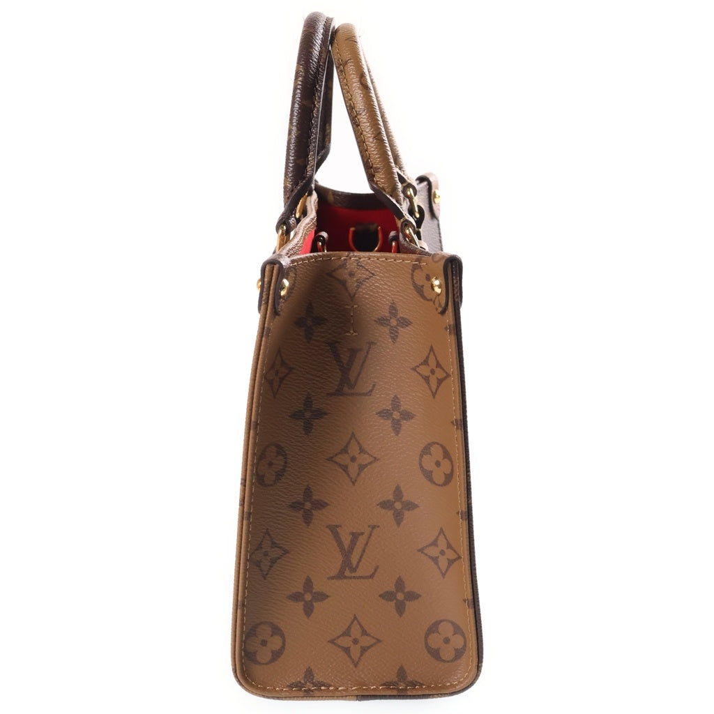 LOUIS VUITTON(ルイヴィトン) モノグラムジャイアント オンザゴーPM 2WAYハンドバッグ ショルダーバッグ ブラウン レザー M46373 ゴールド金具 レディース