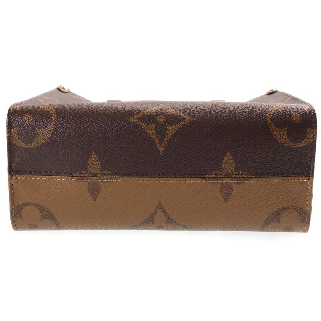 LOUIS VUITTON(ルイヴィトン) モノグラムジャイアント オンザゴーPM 2WAYハンドバッグ ショルダーバッグ ブラウン レザー M46373 ゴールド金具 レディース