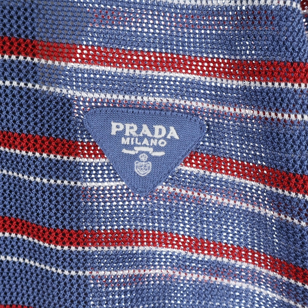 PRADA(プラダ) トライアングル ロゴ パッチ ポロシャツ 半袖 ニット