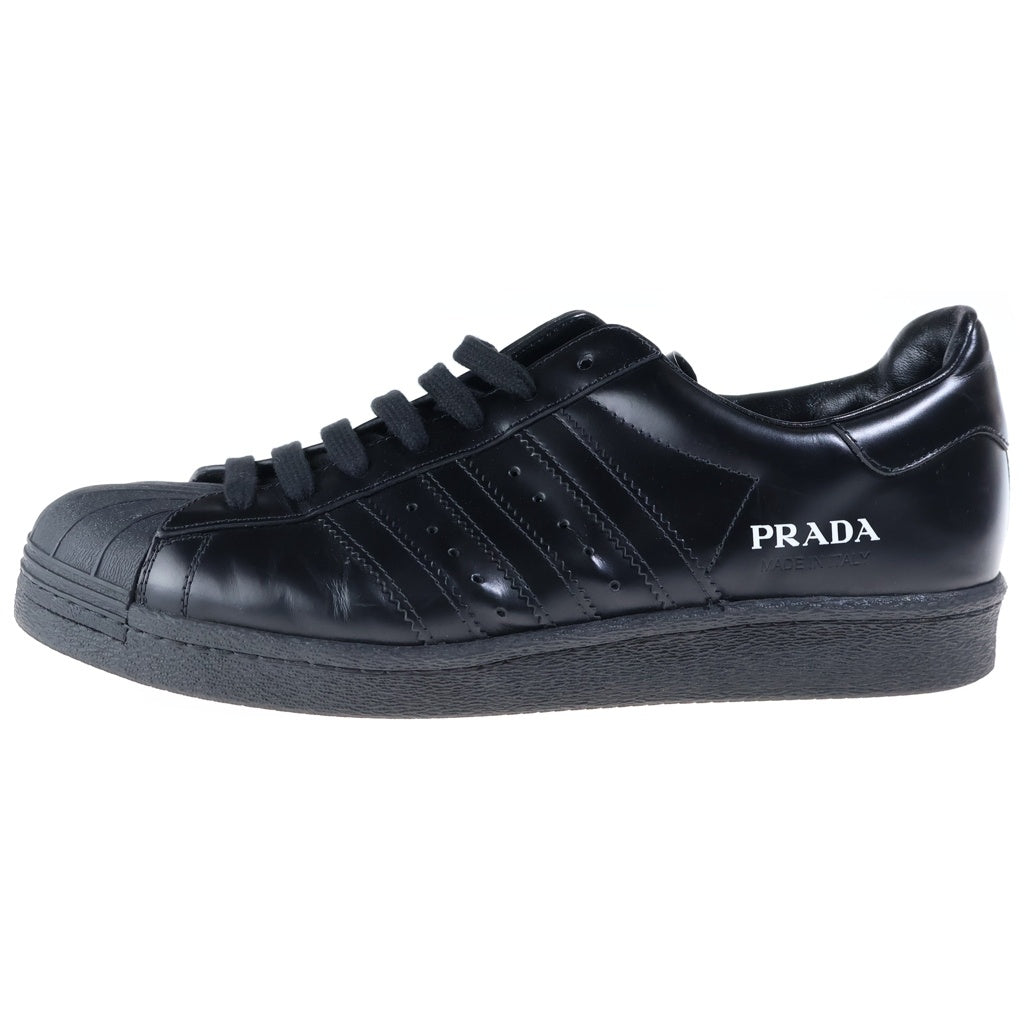 PRADA(プラダ) ×adidas Superstar スーパースター ローカットスニーカー シューズ レザー アディダス US8.5/26.5cm ブラック FW6679