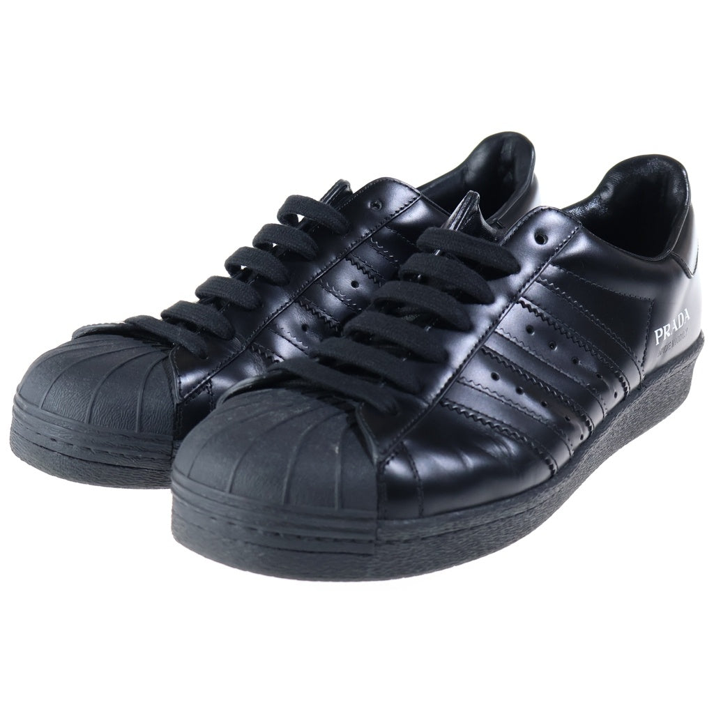 PRADA(プラダ) ×adidas Superstar スーパースター ローカットスニーカー シューズ レザー アディダス US8.5/26.5cm ブラック FW6679