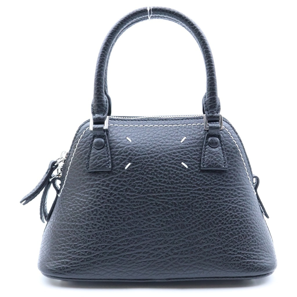 Maison Margiela(メゾンマルジェラ) 5AC ミニ チェーンショルダーバッグ ハンドバッグ ブラック レザー S56WG0081 シルバー金具 レディース