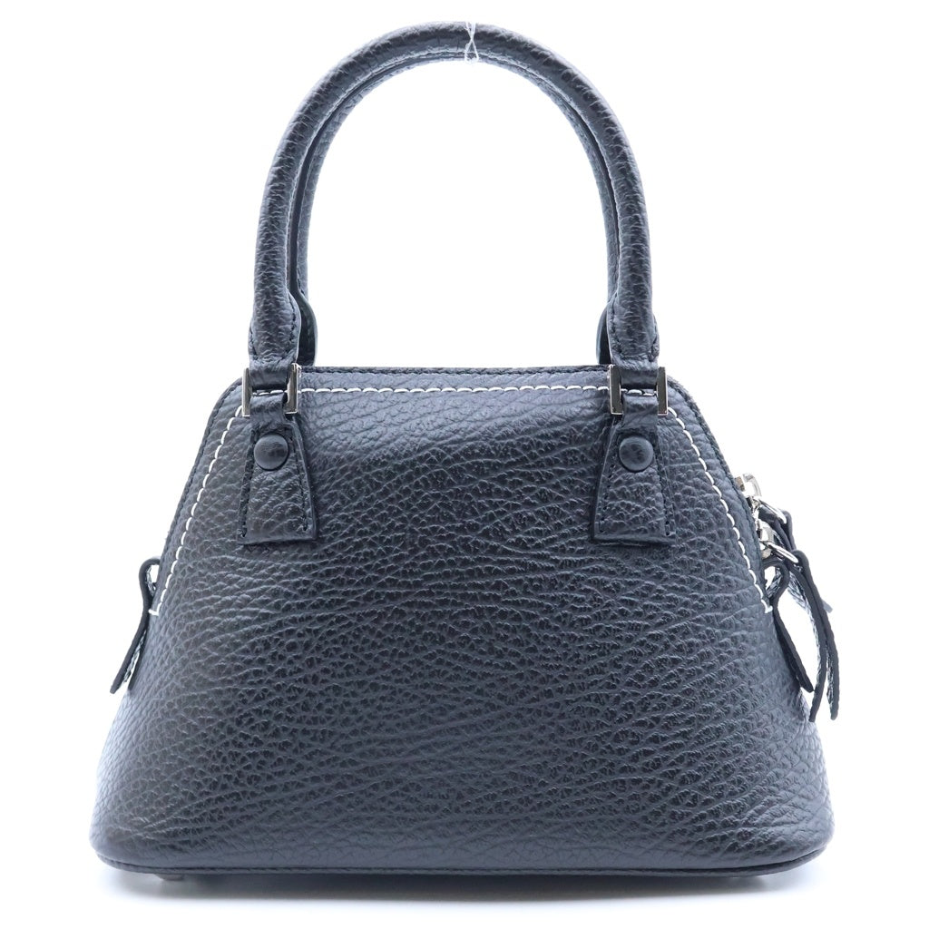 Maison Margiela(メゾンマルジェラ) 5AC ミニ チェーンショルダーバッグ ハンドバッグ ブラック レザー S56WG0081 シルバー金具 レディース