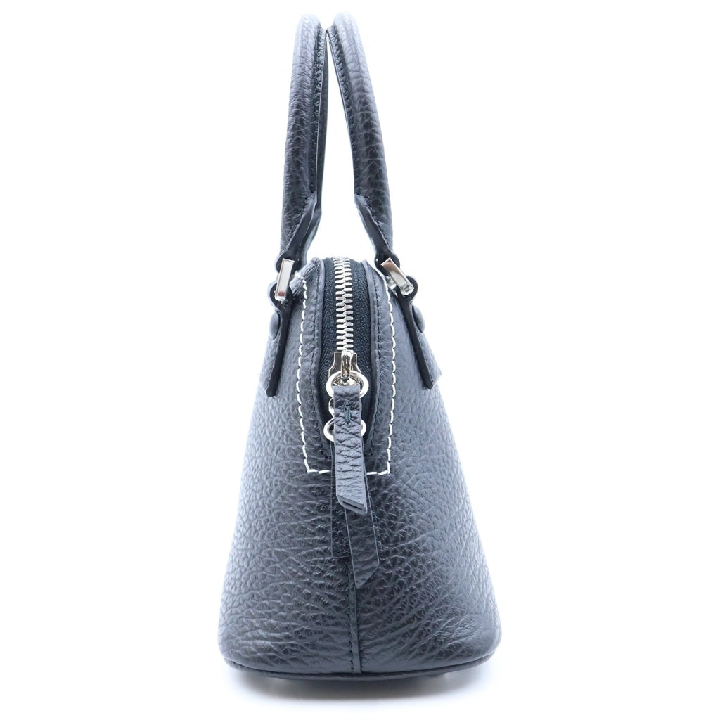 Maison Margiela(メゾンマルジェラ) 5AC ミニ チェーンショルダーバッグ ハンドバッグ ブラック レザー S56WG0081 シルバー金具 レディース