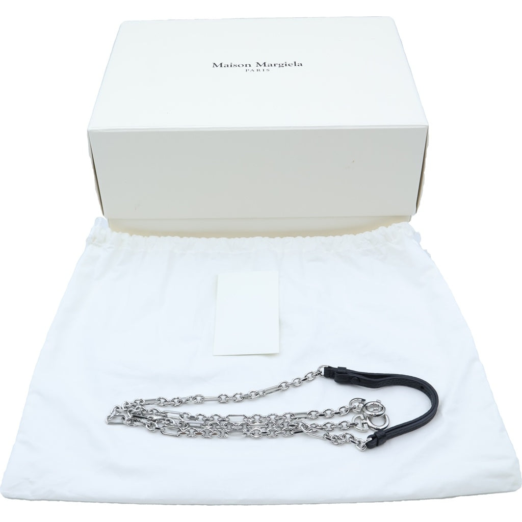 Maison Margiela(メゾンマルジェラ) 5AC ミニ チェーンショルダーバッグ ハンドバッグ ブラック レザー S56WG0081 シルバー金具 レディース