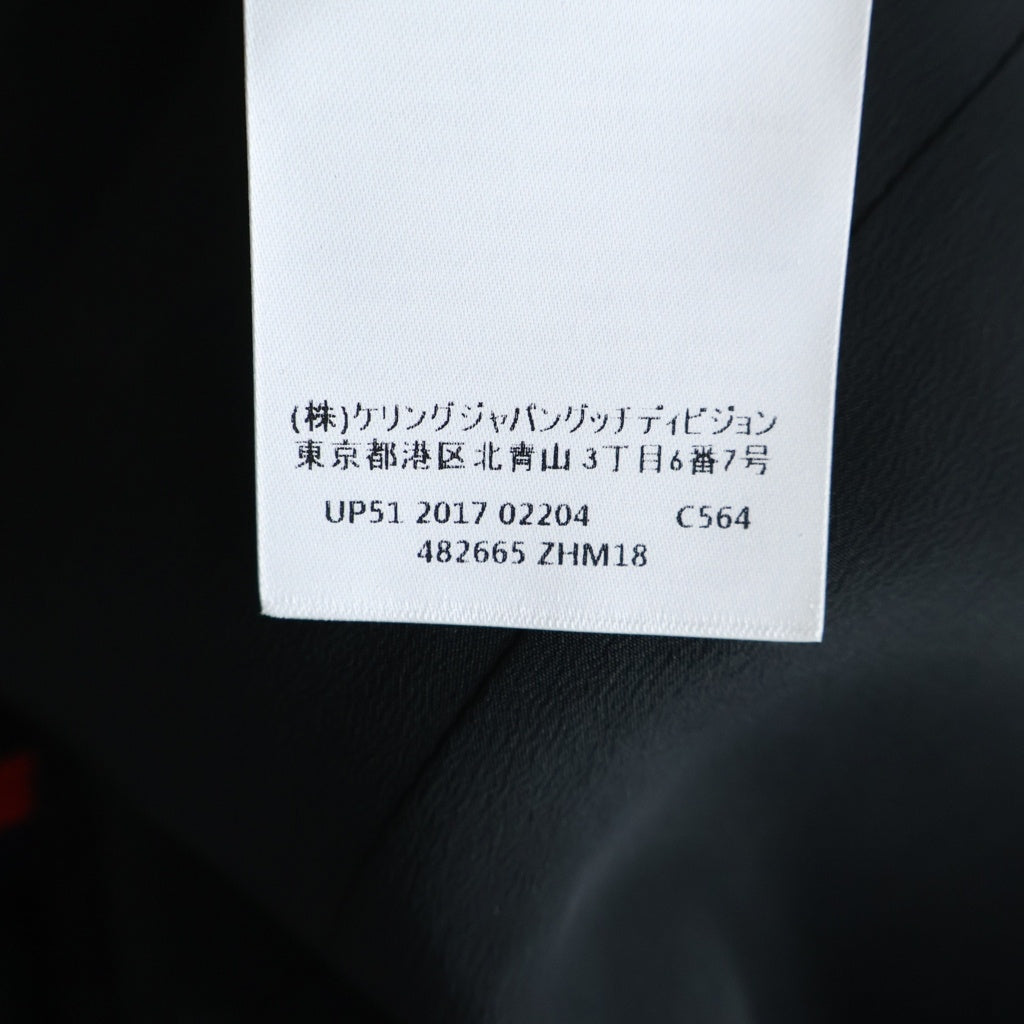 GUCCI(グッチ) ノーカラー ジャケット アウター GG パールボタン ブラック/レッド 482665 ZHM18 レディース
