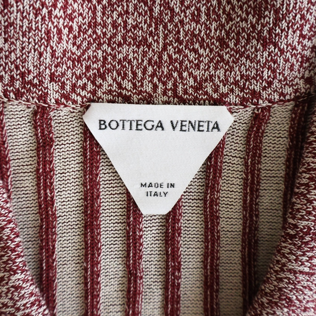 BOTTEGA VENETA(ボッテガヴェネタ) リブニットヘンリーネックポロシャツ ワインレッド ボルドー 728433 V2LV0 レディース