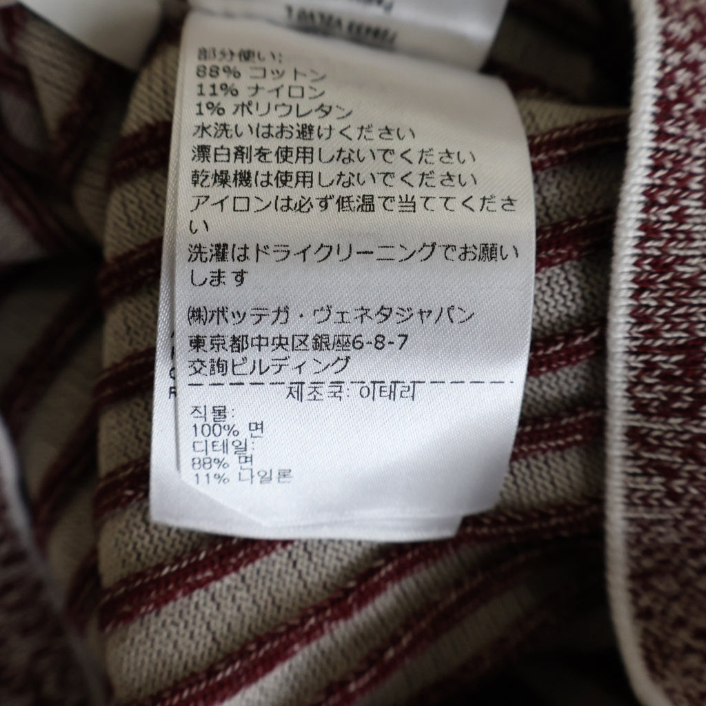 BOTTEGA VENETA(ボッテガヴェネタ) リブニットヘンリーネックポロシャツ ワインレッド ボルドー 728433 V2LV0 レディース