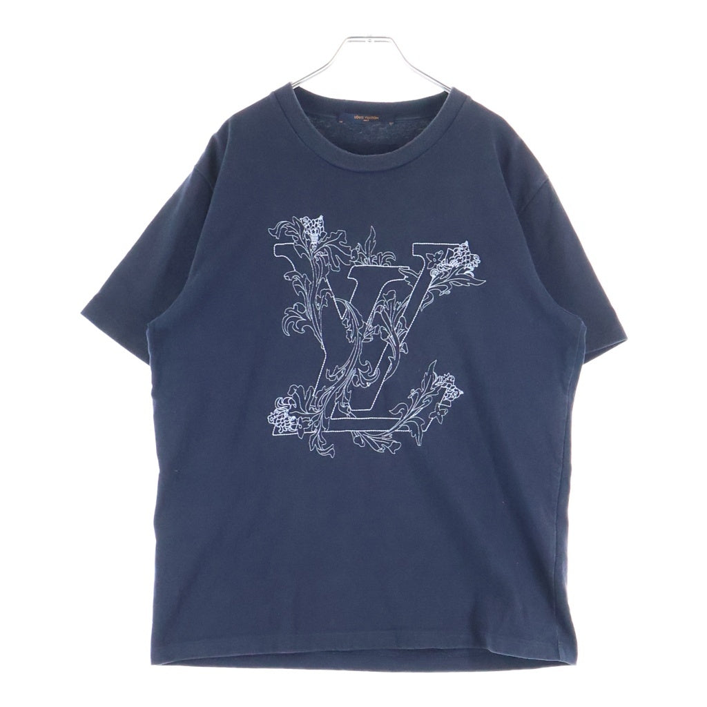 LOUIS VUITTON(ルイヴィトン) 20AW LVフラワー エンブロイダリー 半袖Tシャツ カットソー ネイビー RM202 NPL HJY68W