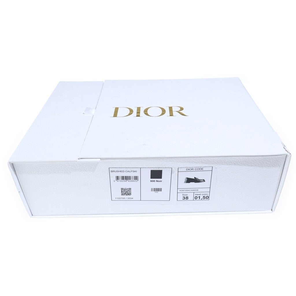 Christian Dior(クリスチャンディオール) ロゴプレート コードレザーローファー ブラック レディース