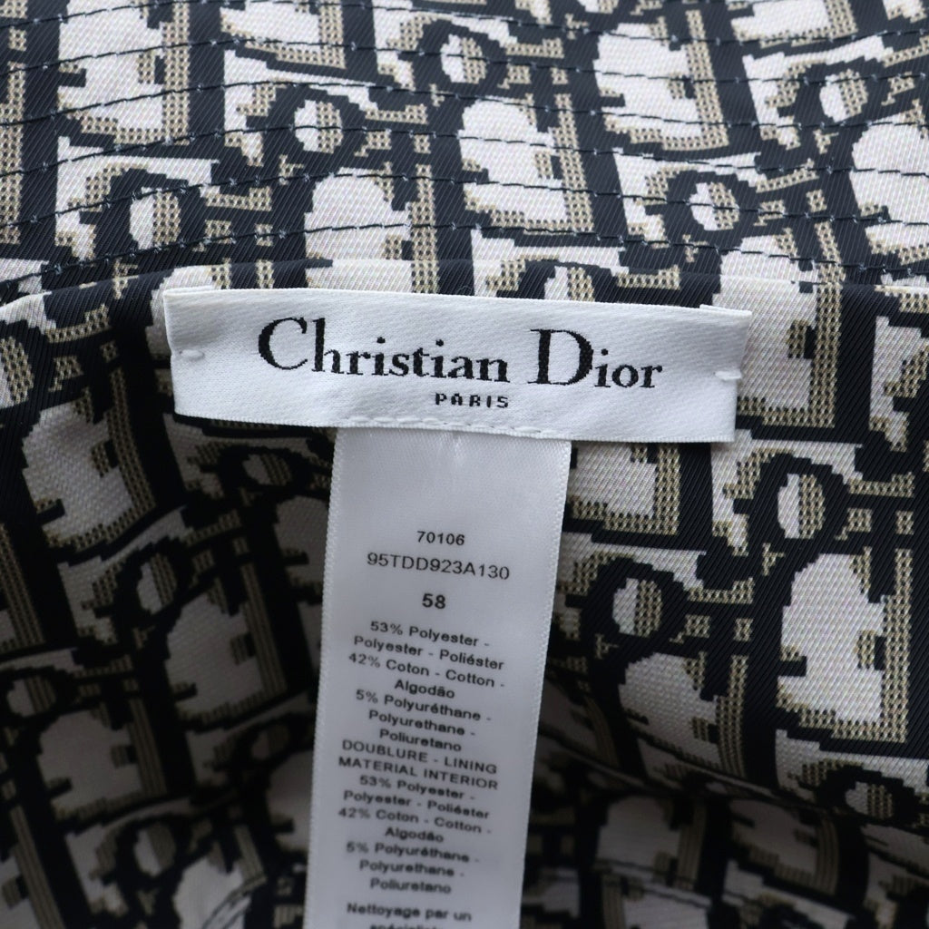 Christian Dior(クリスチャンディオール) ボブハット バケットハット 帽子 オブリーク ネイビー/アイボリー 95TDD923A130 レディース