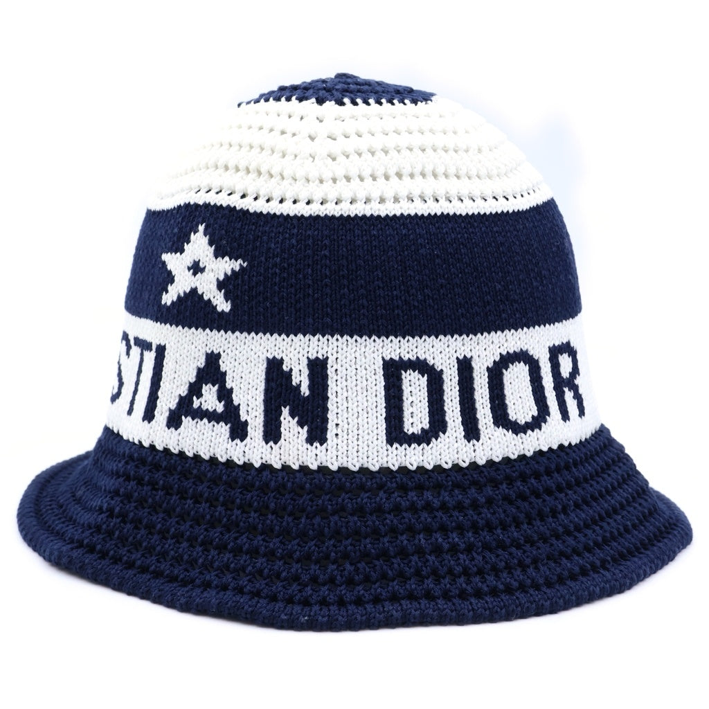 Christian Dior(クリスチャンディオール) D-TULIPE クロシュハット バケットハット 帽子 メッシュ ネイビー/ホワイト 31CDE985I131 レディース