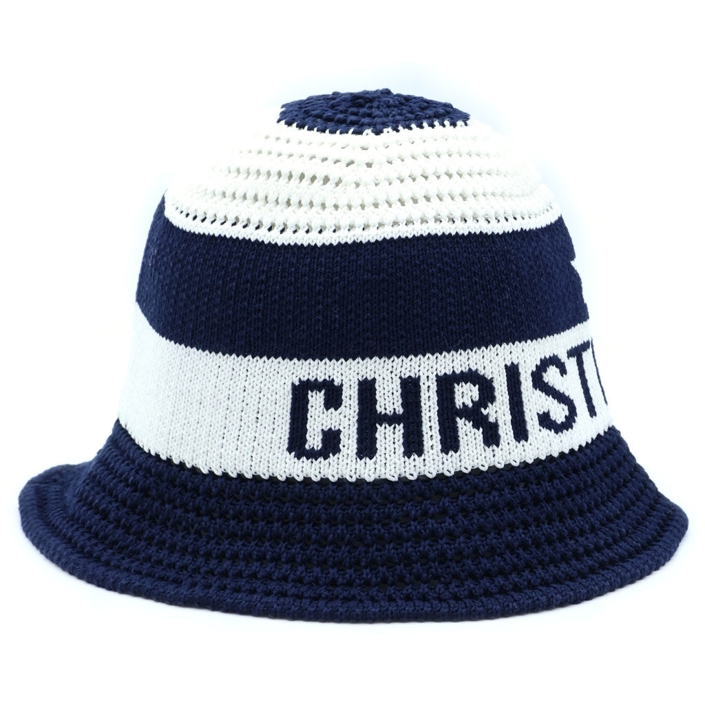 Christian Dior(クリスチャンディオール) D-TULIPE クロシュハット バケットハット 帽子 メッシュ ネイビー/ホワイト 31CDE985I131 レディース