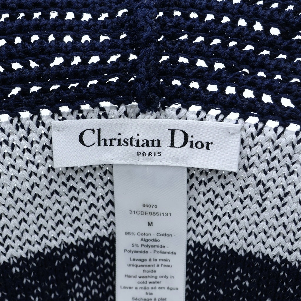 Christian Dior(クリスチャンディオール) D-TULIPE クロシュハット バケットハット 帽子 メッシュ ネイビー/ホワイト 31CDE985I131 レディース