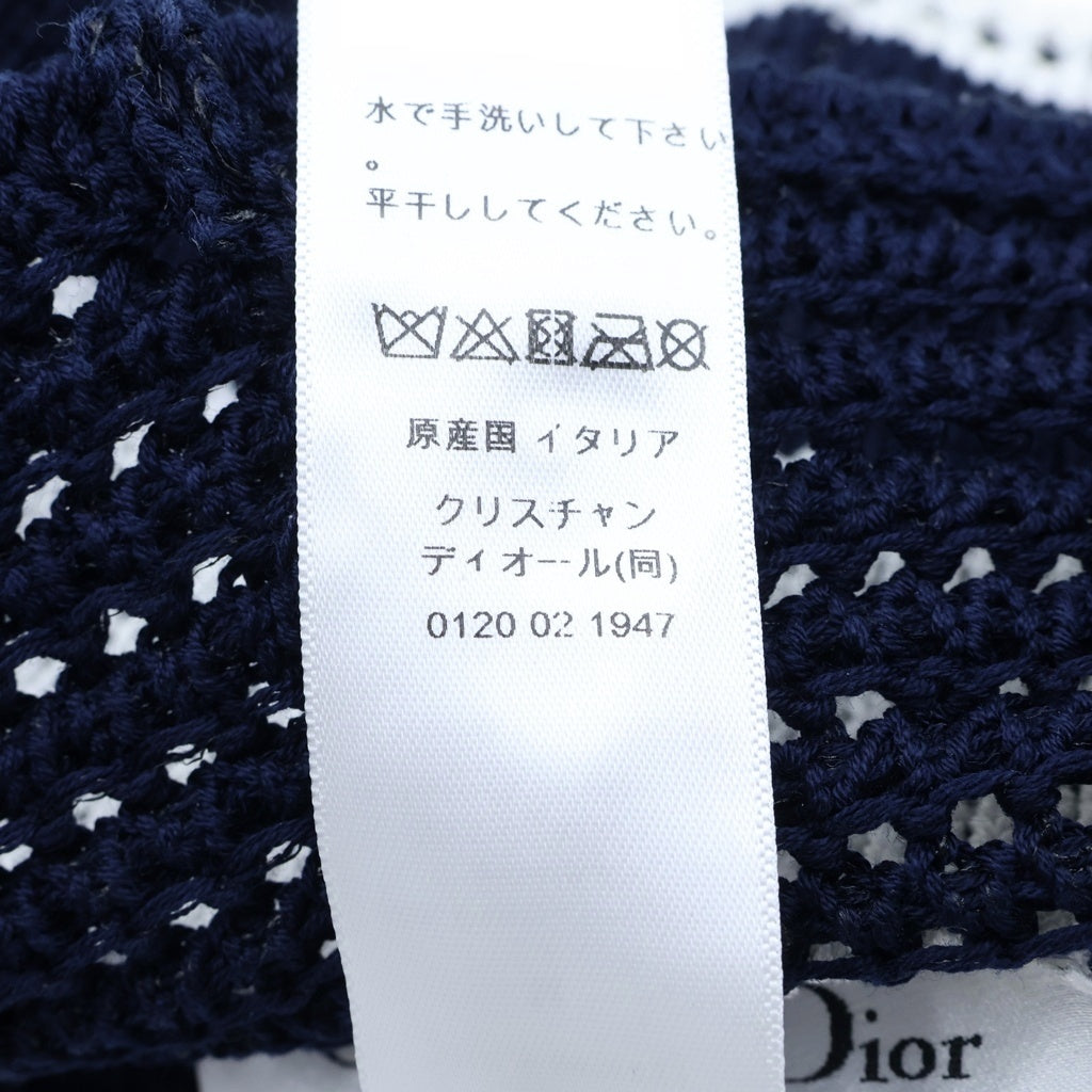 Christian Dior(クリスチャンディオール) D-TULIPE クロシュハット バケットハット 帽子 メッシュ ネイビー/ホワイト 31CDE985I131 レディース
