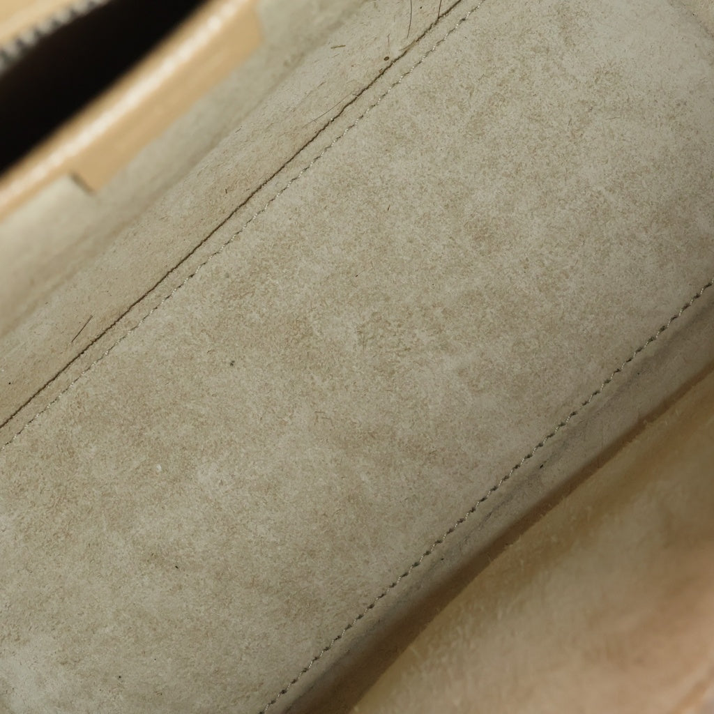 CELINE(セリーヌ) ラゲージナノ 2WAYショルダーバッグ ハンドバッグ ベージュ レザー シルバー金具 レディース