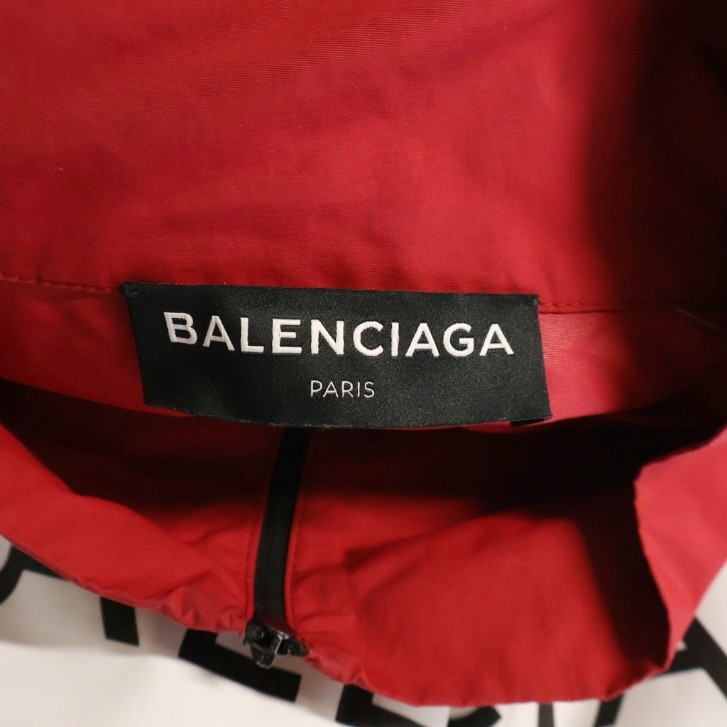 BALENCIAGA(バレンシアガ) TRACKSUIT POPLIN SHIRT JACKET ジャケット ナイロン レッド×ブラック×ホワイト 508903