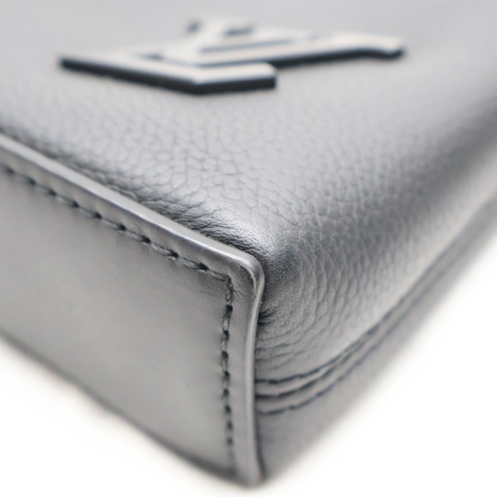 LOUIS VUITTON(ルイヴィトン) LVアエログラム ポシェットクラッチバッグ セカンドバッグ ブラック ノワール レザー×PVC M69837