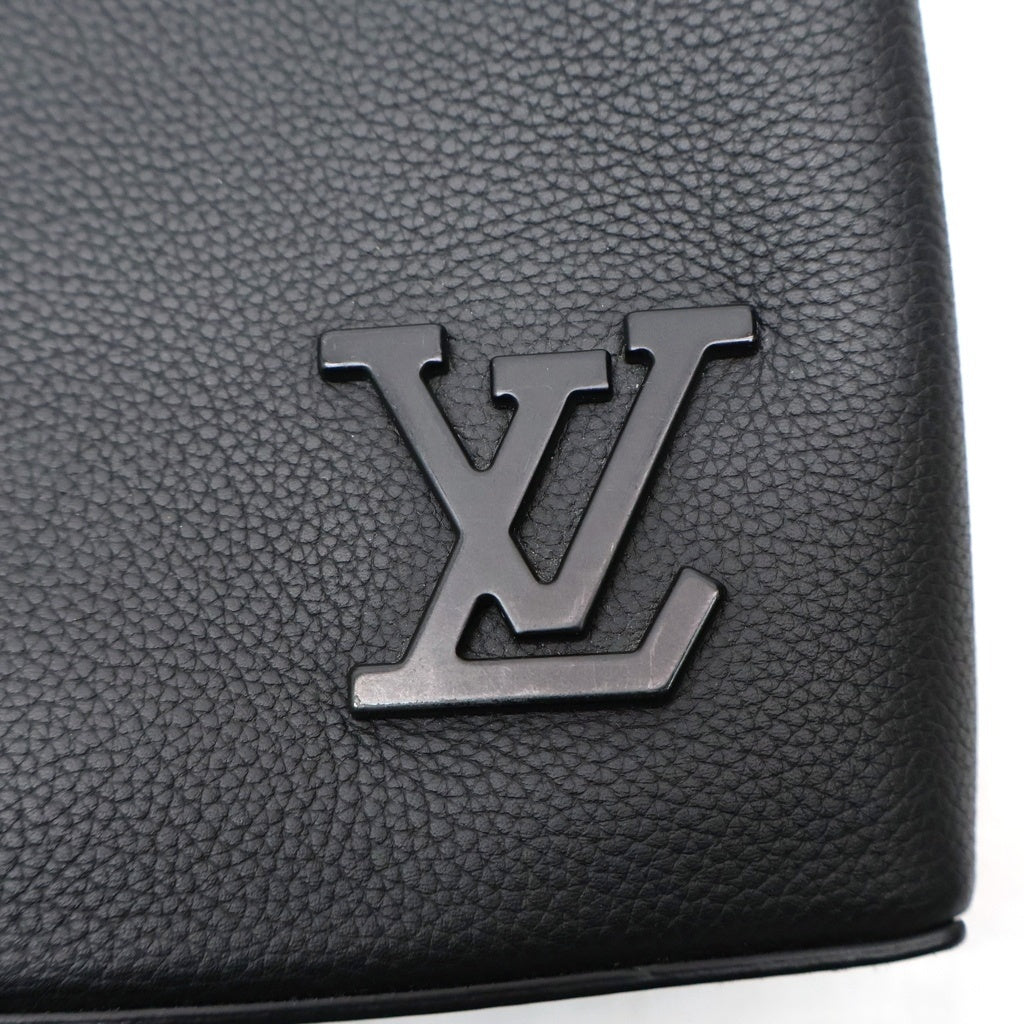 LOUIS VUITTON(ルイヴィトン) LVアエログラム ポシェットクラッチバッグ セカンドバッグ ブラック ノワール レザー×PVC M69837