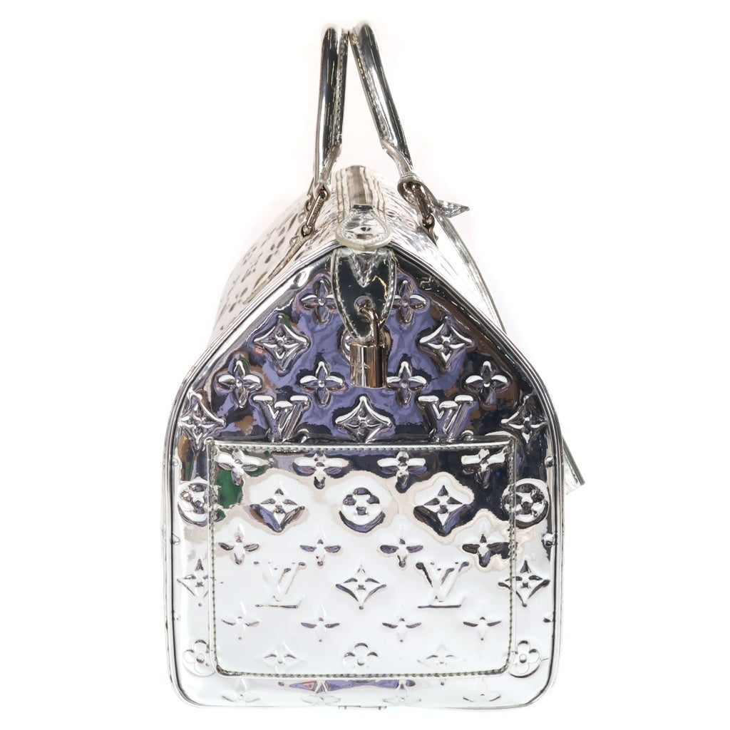LOUIS VUITTON(ルイヴィトン) モノグラムミロワール スピーディ35 ハンドバッグ ミニボストン シルバー パテント M95786 レディース