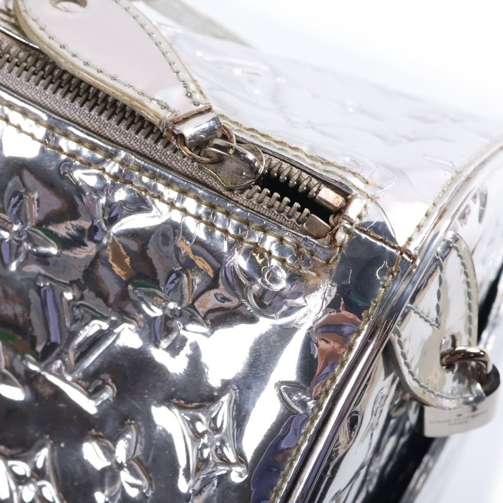 LOUIS VUITTON(ルイヴィトン) モノグラムミロワール スピーディ35 ハンドバッグ ミニボストン シルバー パテント M95786 レディース